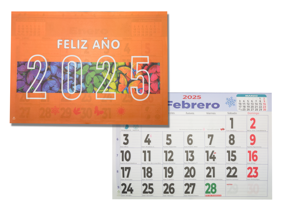 CALENDARIO FALDILLAS MOD. 54 MENSUAL ANCHO 43.5 CM. 1 UNIDAD 