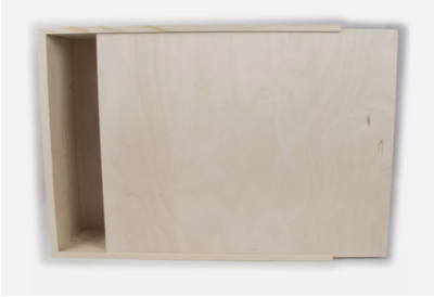 DISMA CAJA MADERA BLANCA CON TAPA PARA ALBUM 37X37X4 CM 