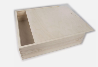 DISMA CAJA MADERA BLANCA CON TAPA PARA ALBUM 37X37X4 CM 