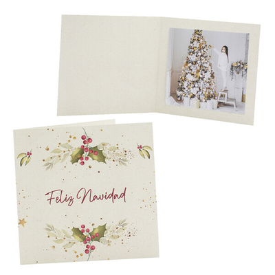 DISMA TARJETA NAVIDAD Nº66 15X15 MOD HOJAS NAVIDAD UD 