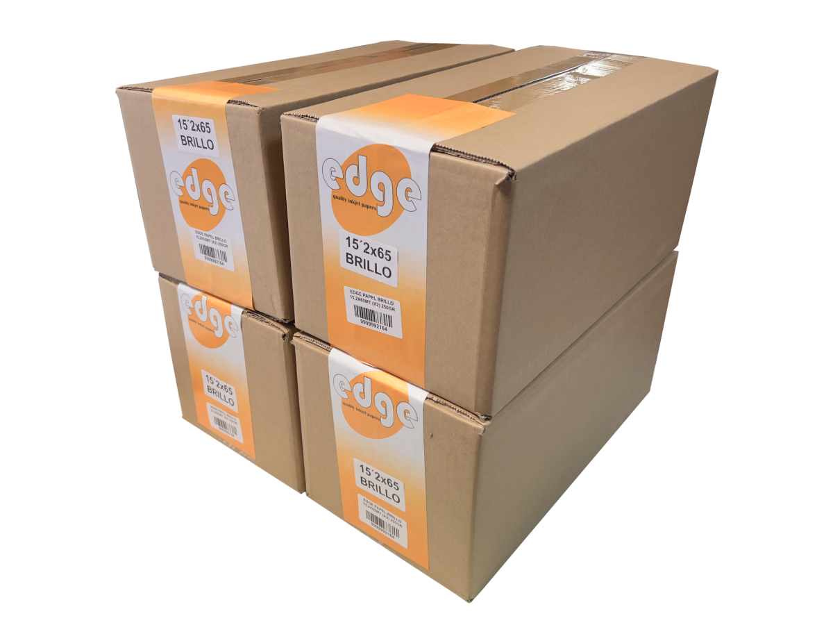 EDGE LOTE 4 CAJAS (8 BOBINAS) PAPEL BRILLO 15.2X65MT 