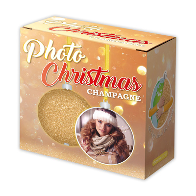 M. BOLA COLGANTE PHOTO CHRISTMAS CHAMPAGNE 8.5X8.5 