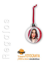 M. BOLA COLGANTE PHOTO SNOW FLAKE RED GLITTER REF. SF-105V