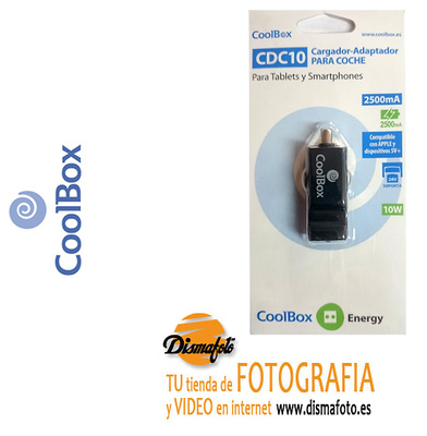 Cargador USB para Coche 1 Puerto CoolBox CDC10W